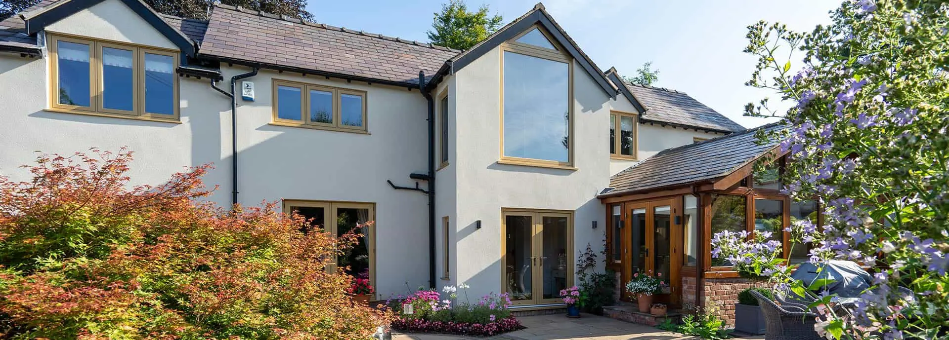 Barn conversion window upgrade in timber alternative UPVC flush windows.