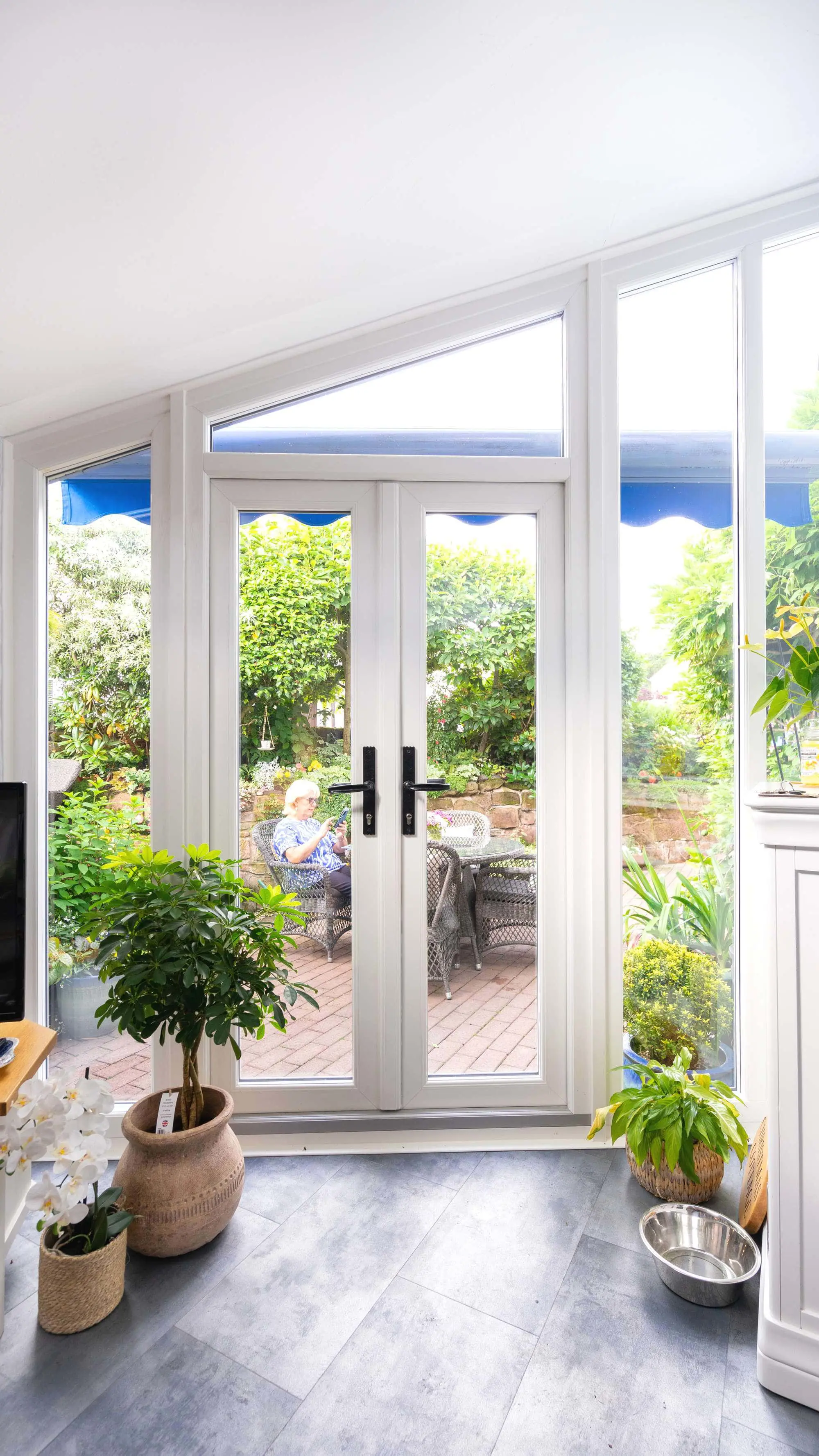 Close up of timber alternative French doors