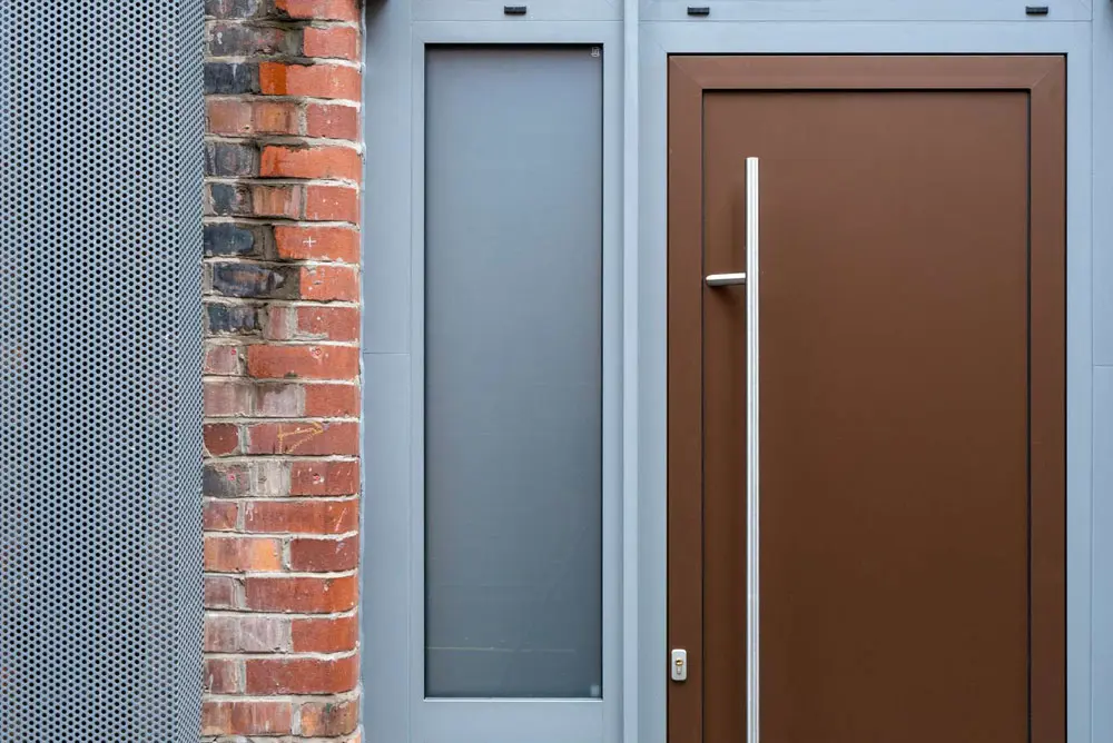 Knight Aluminium entrance door in bronze