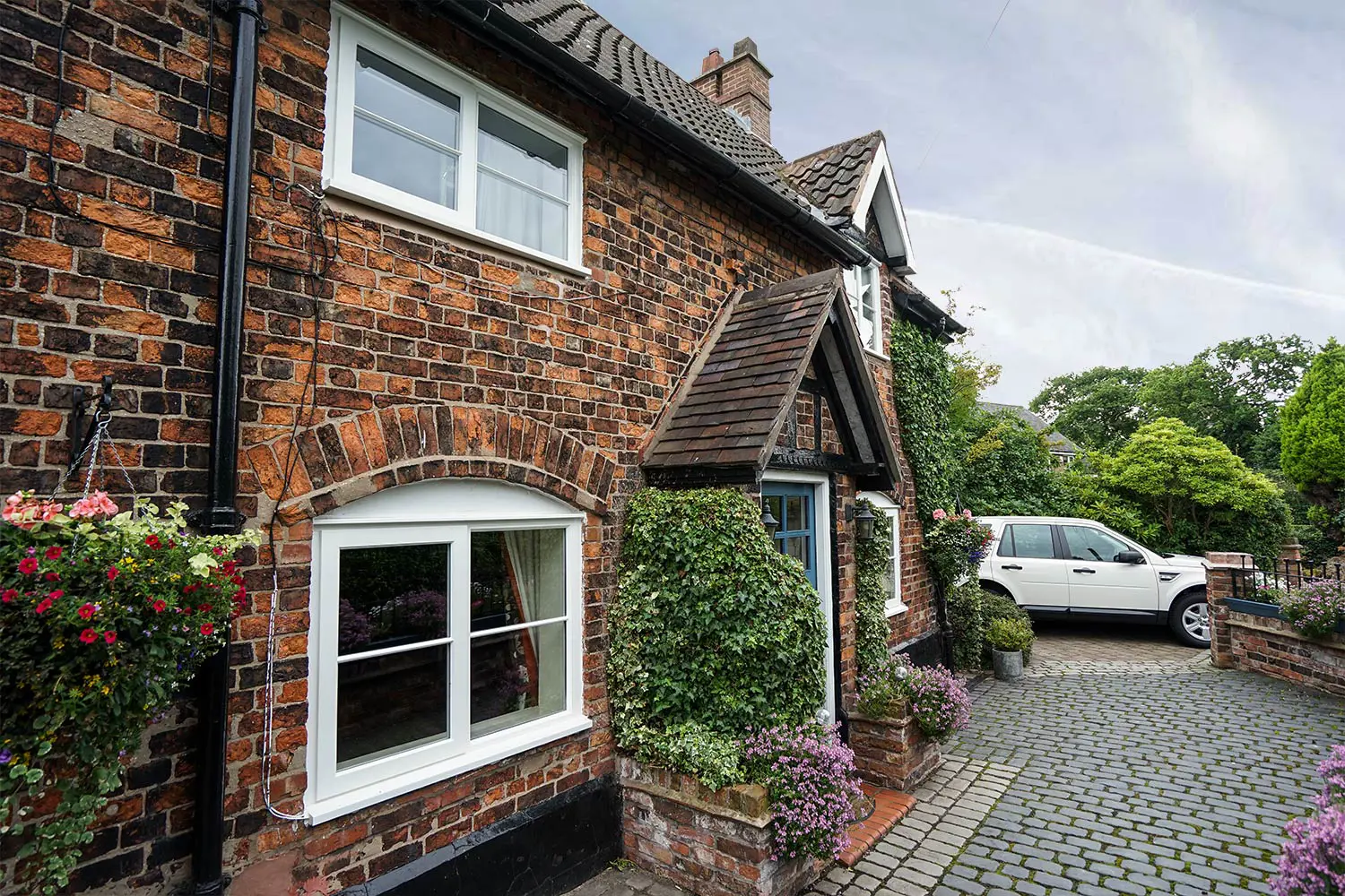 Alternative view of cottage timber window installation.