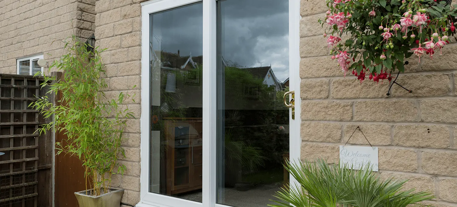 White sliding door in UPVC