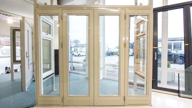 Rationel Alu clad french door on display in our Heswall showroom.